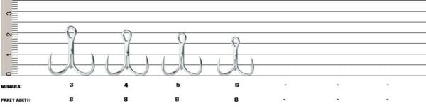 Ryobi Curve Point Treble RY-1130 Üçlü Olta İğnesi NO:5