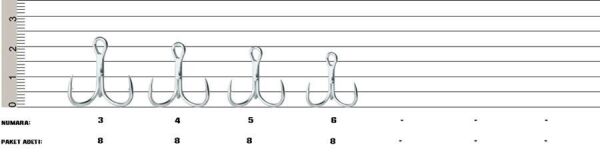 Ryobi Curve Point Treble RY-1130 Üçlü Olta İğnesi NO:6
