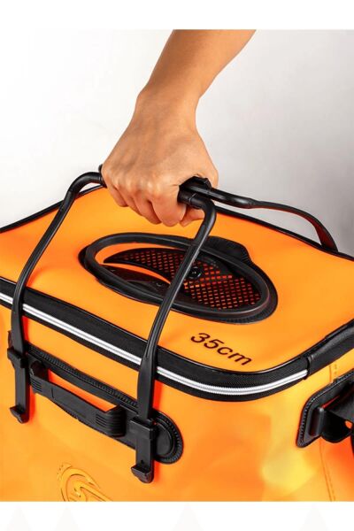 Shufa Katlanabilir Balıkçı Kovası 35cm ( Fonksiyonel Taşınabilir Yem Kovası ) TURUNCU