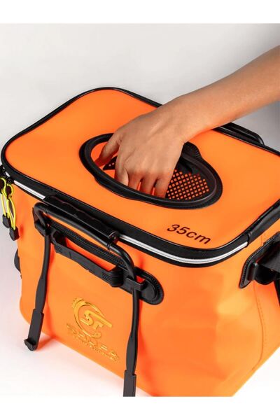 Shufa Katlanabilir Balıkçı Kovası 35cm ( Fonksiyonel Taşınabilir Yem Kovası ) TURUNCU