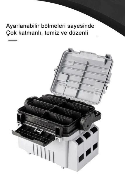 Shufa Çift Katlı Ekstra Dayanıklı Profesyonel Balıkçı Kutu Çanta 12 Lt GRİ