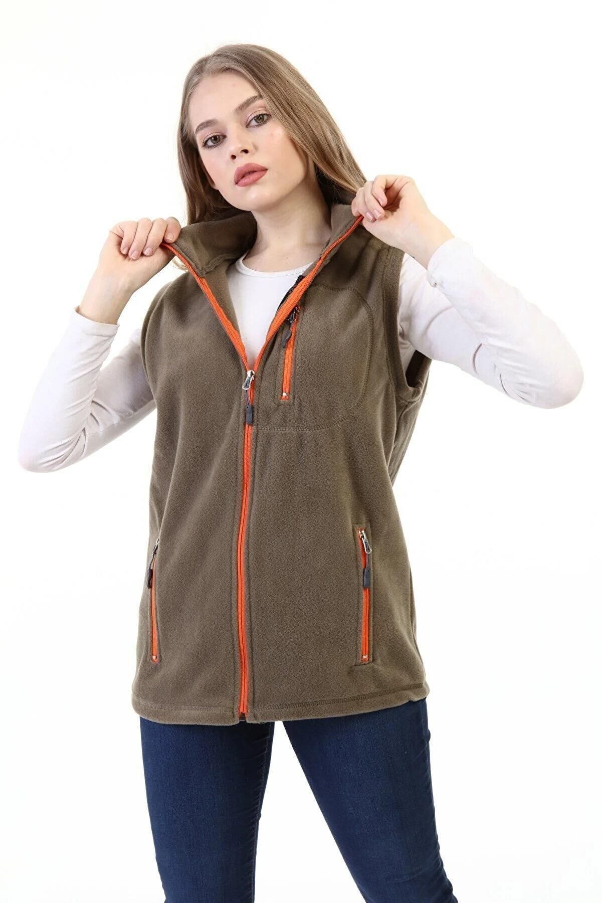 North Trace Hurricane Kadın Polar Yelek Açık Haki - XL