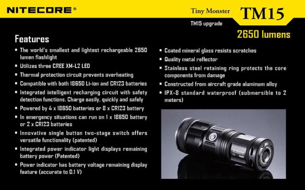 Nitecore TM25 2650 Lümen El Feneri (4x18650)