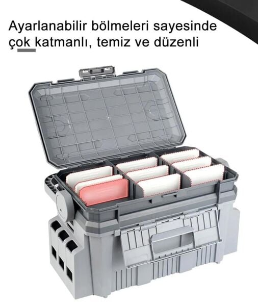 Shufa Çift Katlı Ekstra Dayanıklı Profesyonel Balıkçı Kutu Çanta 19.5 Lt GRİ
