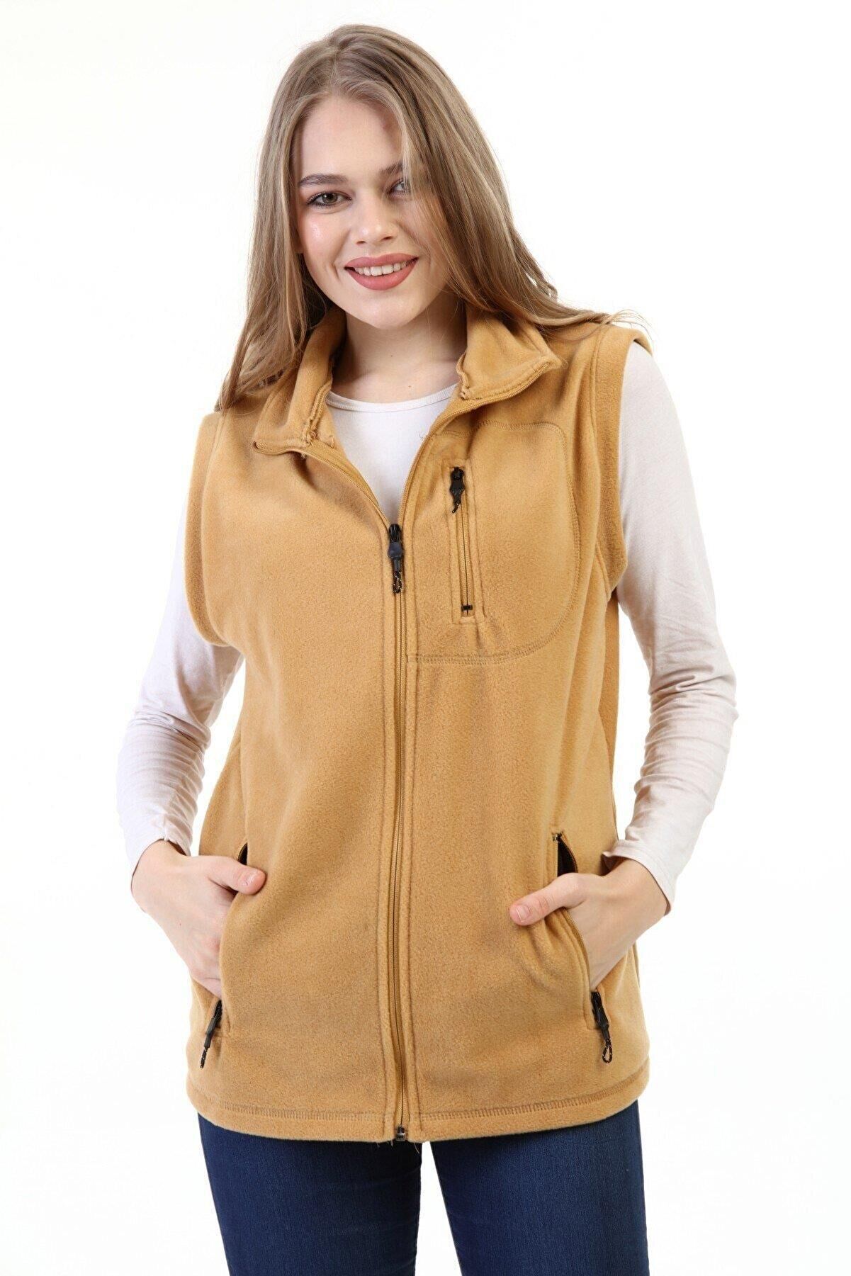 North Trace Hurricane Kadın Polar Yelek Camel - L