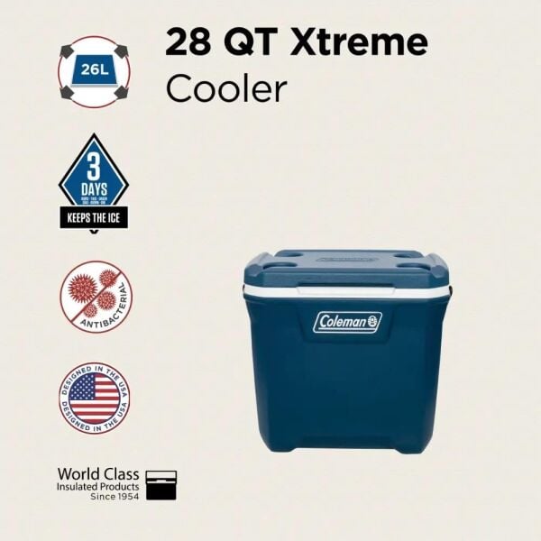 Coleman Xtreme Cooler 28 QT Soğutucu Buzluk 26 Lt Space Blue