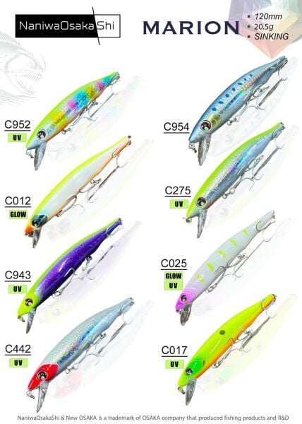 NaniwaOsakaShi Marion 120mm 20,5gr Sinking Maket Yem