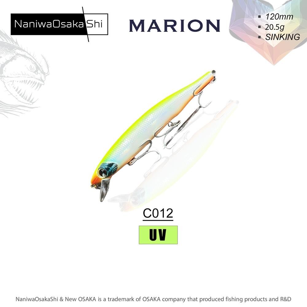 NaniwaOsakaShi Marion 120mm 20,5gr Sinking Maket Yem C012
