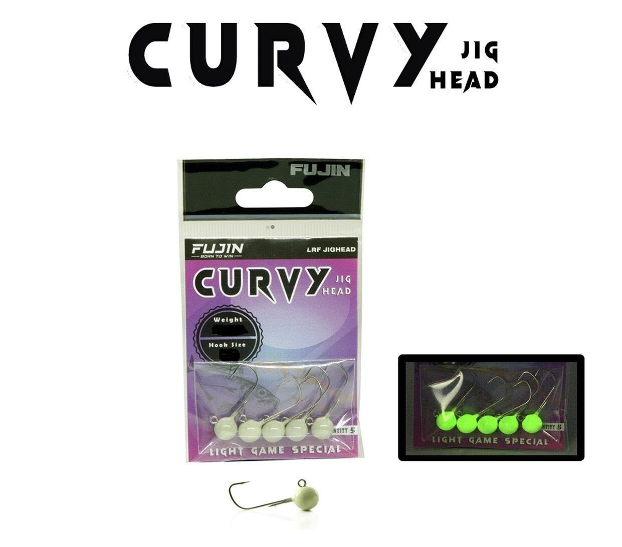 Fujin Curvy No.4 Glow Jig Head