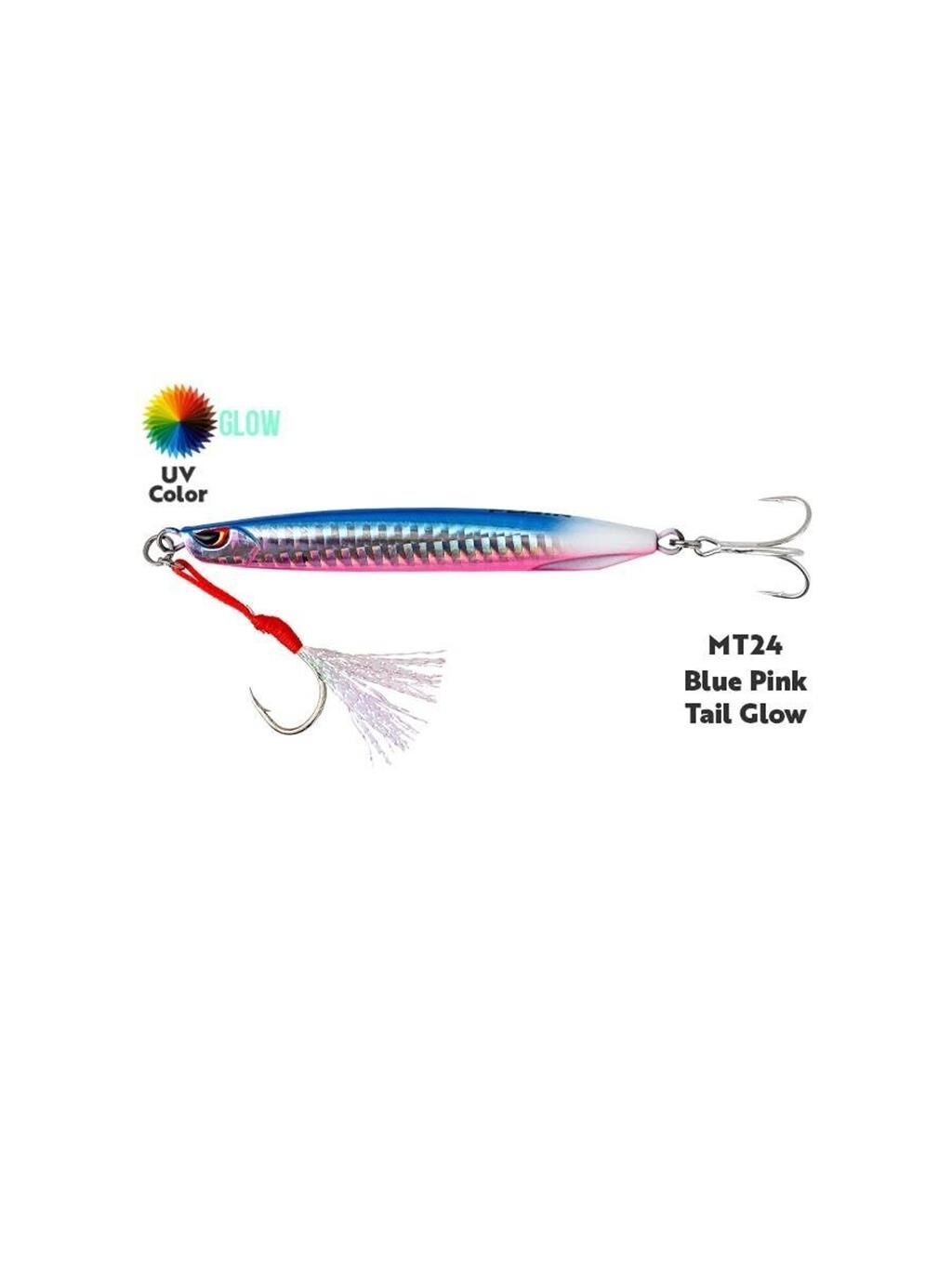 Fujin Metal Cast Jig Metal Yem Blue Pink Tail Glow - 80 GR