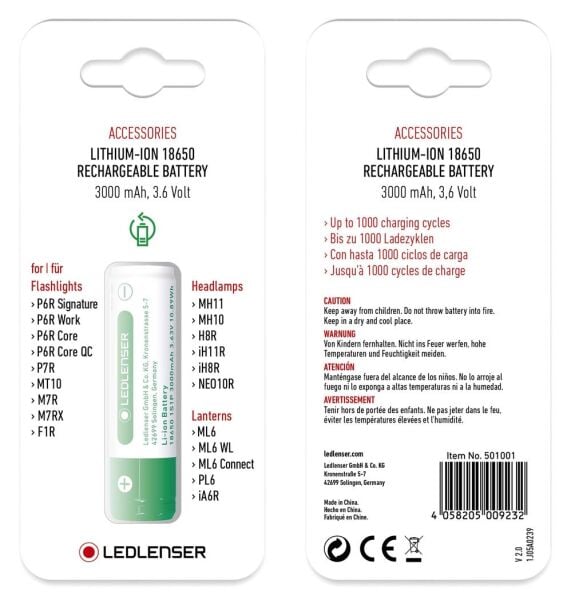 Ledlenser 18650 pil 3000 mAh