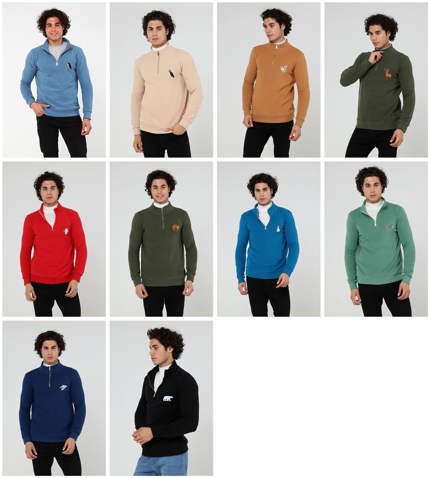 North Trace Crewline Yarım Fermuarlı Erkek Hoodie