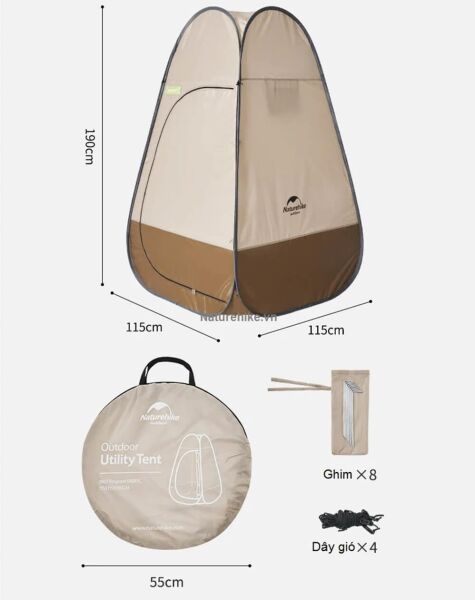 Naturehike Pop-UP WC & Duş & Giyinme Çadırı BROWN