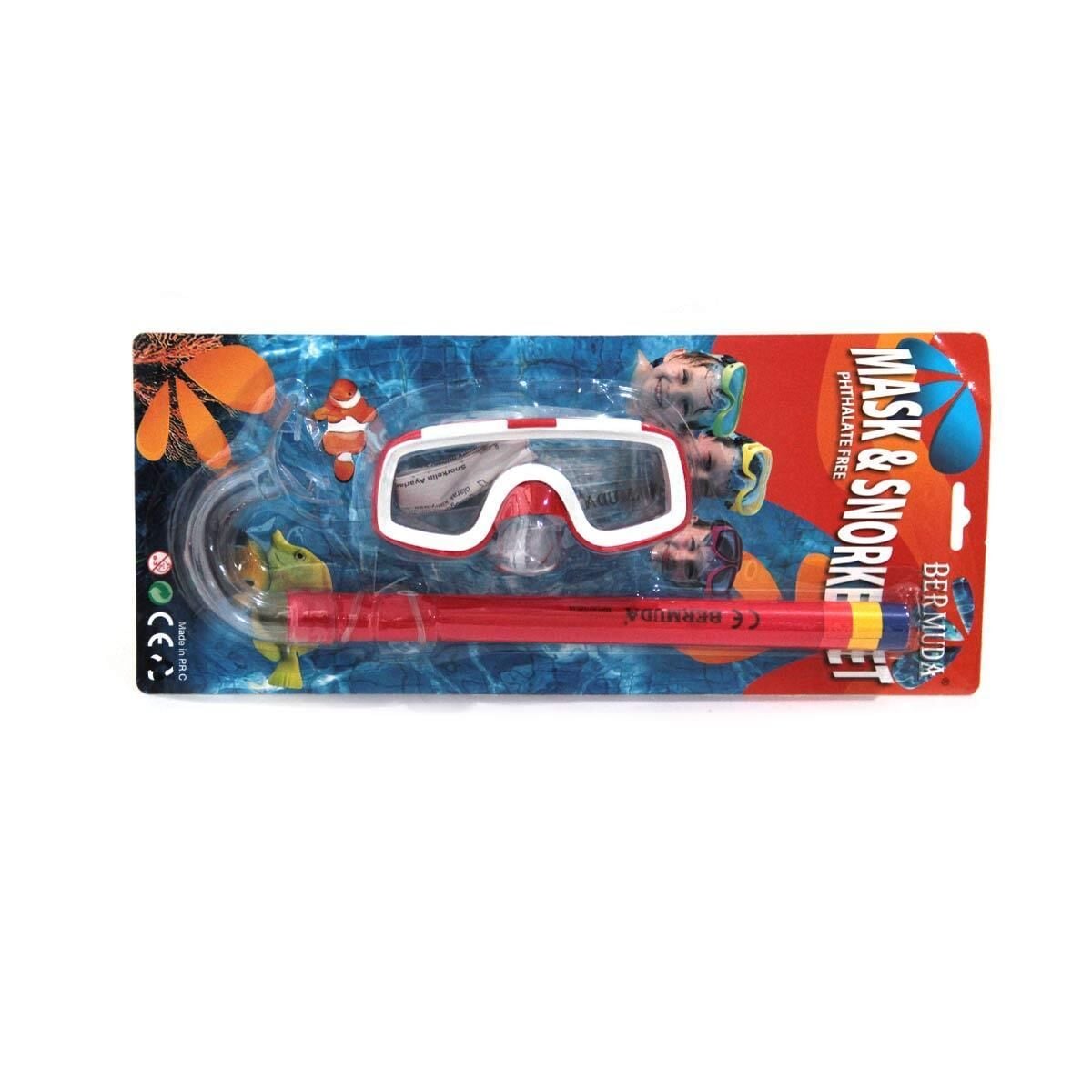 Bermuda Phthalate Free Maske Şnorkel Set KIRMIZI