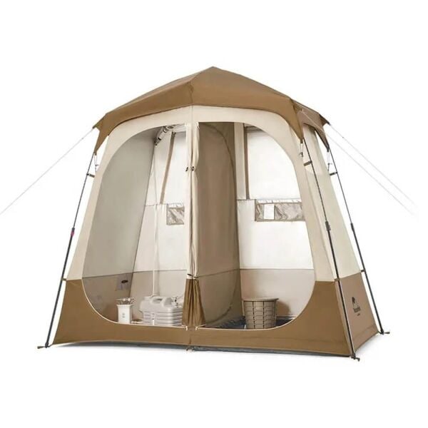 Naturehike WC & Duş & Giyinme Çadırı [ Otomatik Kurulum - İki Odalı ] BROWN