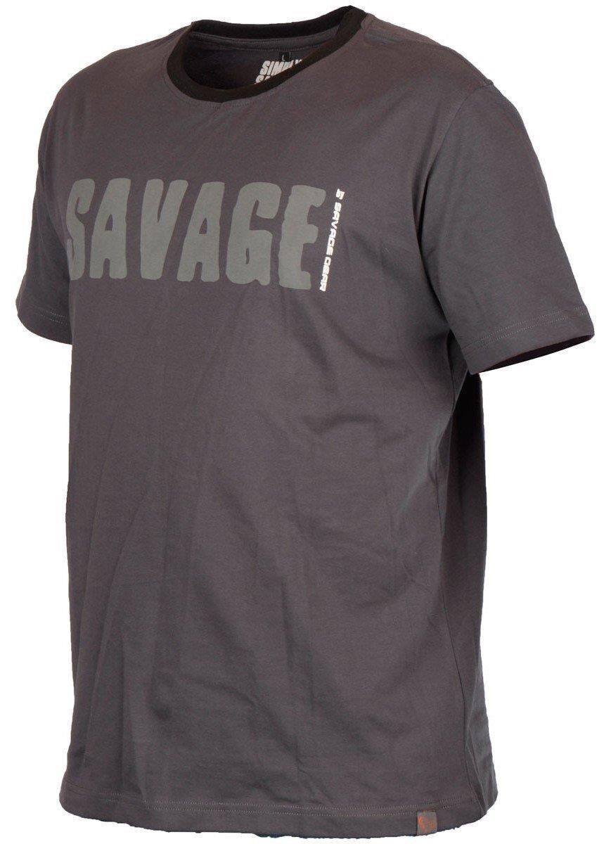 Savage Gear Simply Savage Tee Grey T-Shirt Grey - XL