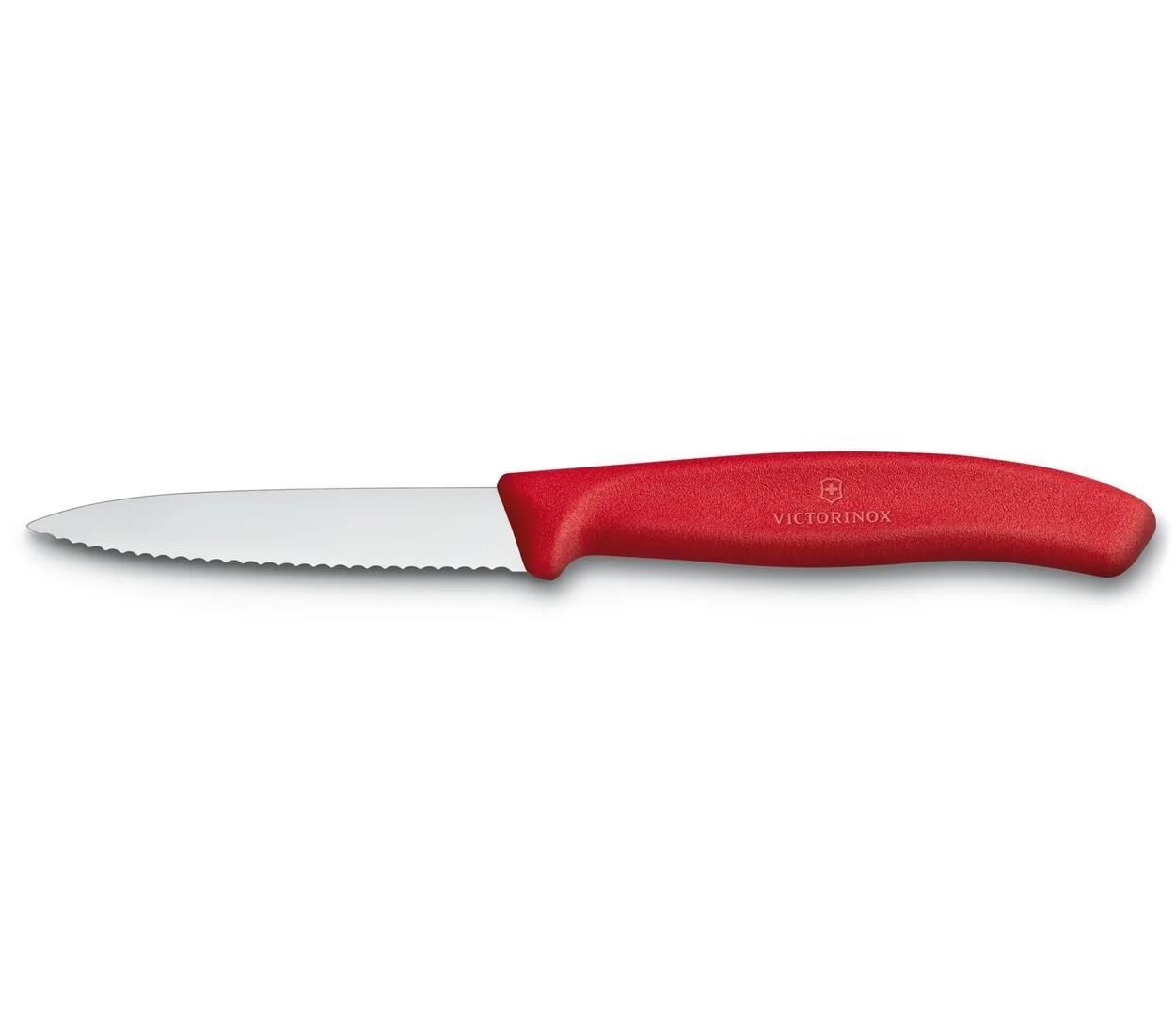 Victorinox SwissClassic  8cm Tırtıklı Soyma Bıçağı KIRMIZI