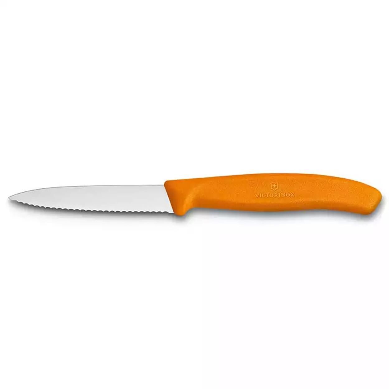 Victorinox SwissClassic  8cm Tırtıklı Soyma Bıçağı TURUNCU