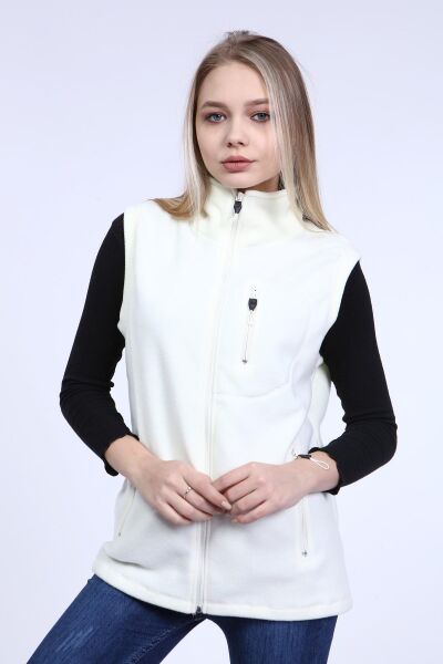 North Trace Hurricane Kadın Polar Yelek Ekru - 2XL