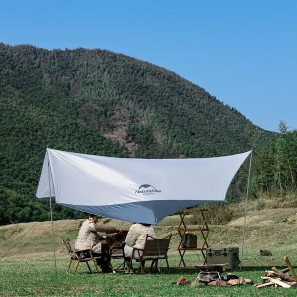 Naturehike Hexagon Sunrise Canopy 5.2x4.6 mt Tarp [Güneş ve Rüzgar Koruma Tentesi] Grey/Blue
