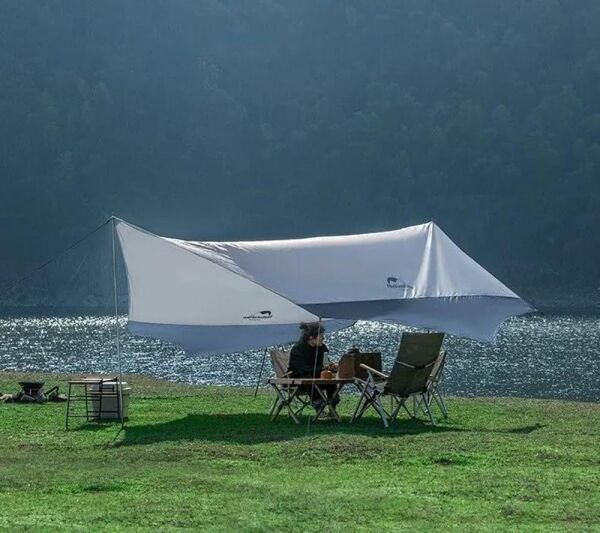 Naturehike Hexagon Sunrise Canopy 5.2x4.6 mt Tarp [Güneş ve Rüzgar Koruma Tentesi] Grey/Blue