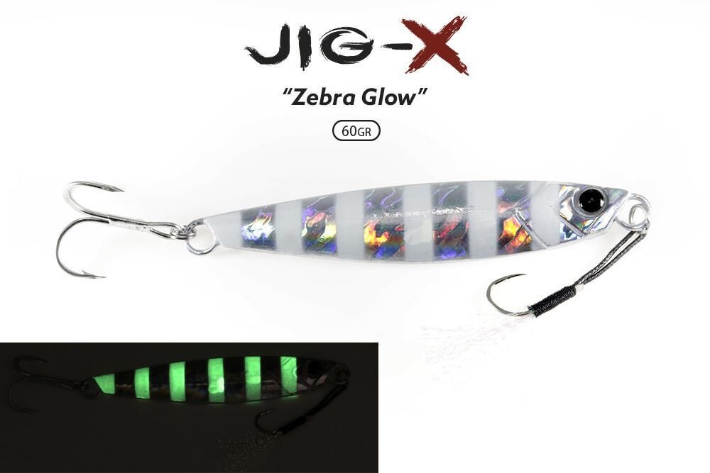 Fujin Jig-X 60 gr Shore Jigging - Jig Yem ZEBRA GLOW