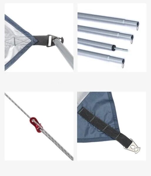 Naturehike Hexagon Sunrise Canopy 3.5x4 mt Tarp [Güneş ve Rüzgar Koruma Tentesi] Grey/Blue