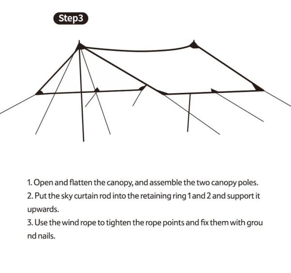 Naturehike Hexagon Glamping 3x4.8 mt Tarp [Güneş ve Rüzgar Koruma Tentesi] Quicksand Gold