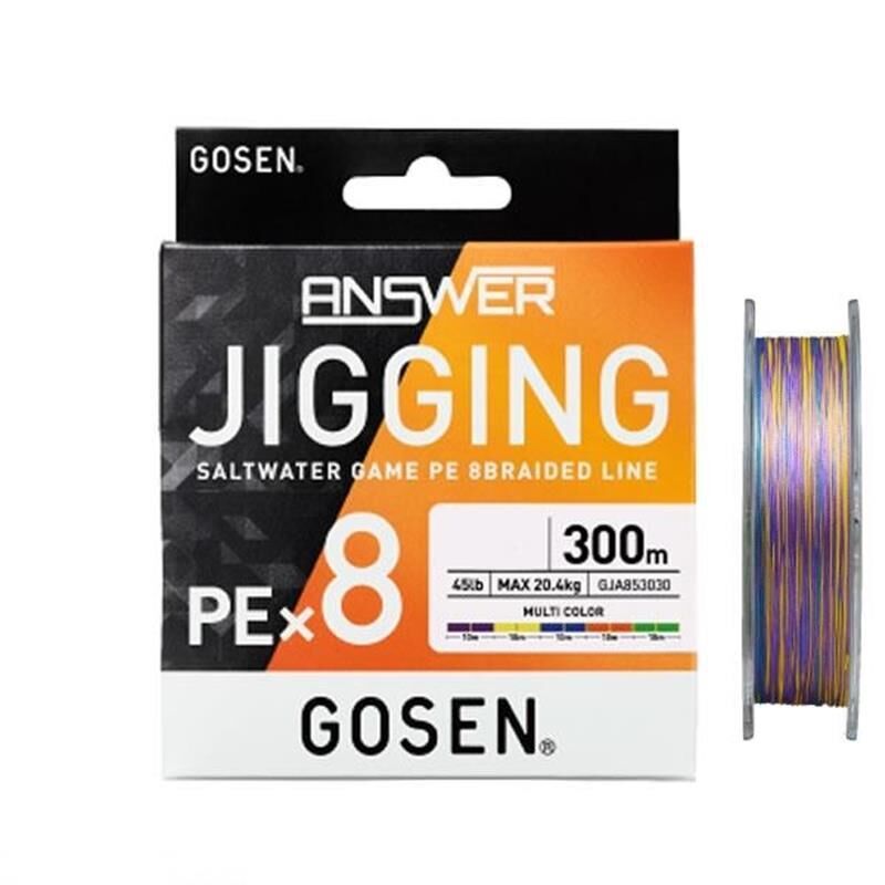 Gosen Jigging Answer PE 8 Örgü Jig ve Tai Rubber İpi MultiColor 300mt MULTİCOLOR - 2,0 PE