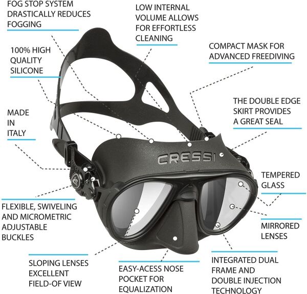Cressi Calibro Dalış Maskesi SİYAH