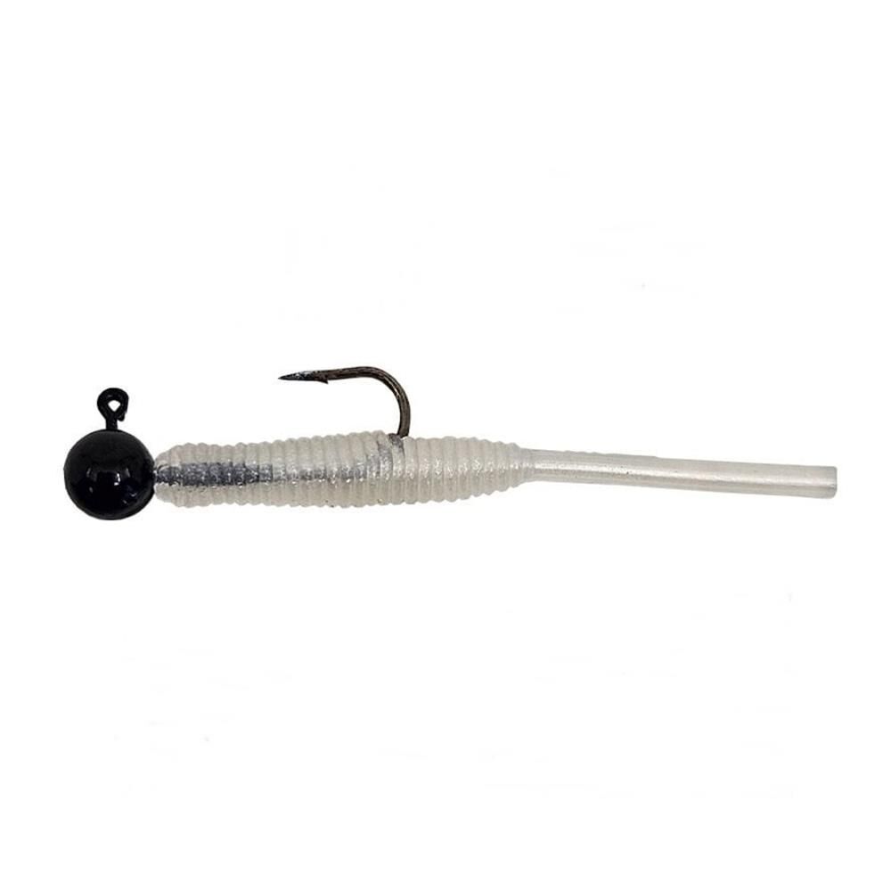 Kendo Hook Worm CY090 Jighead+Lrf Silikonu 1gr+4.5cm Head Black/Pearl White
