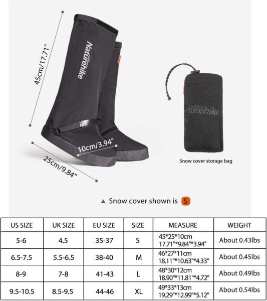 Naturehike Snow Fox Outdoor High-Tube Tozluk + Kum Ayakkabısı Night Black - 35-37