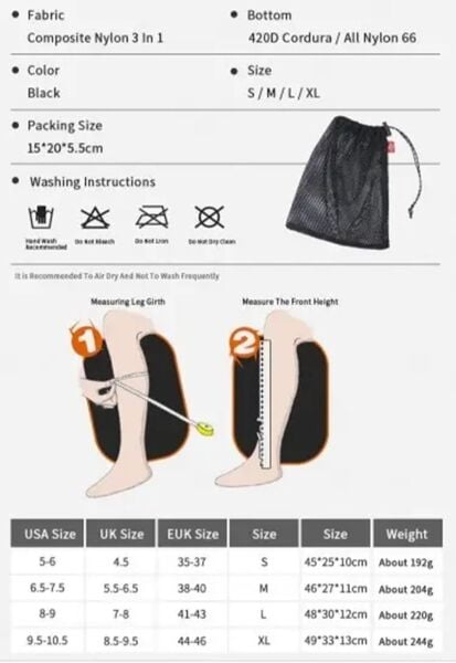 Naturehike Snow Fox Outdoor High-Tube Tozluk + Kum Ayakkabısı Night Black - 35-37