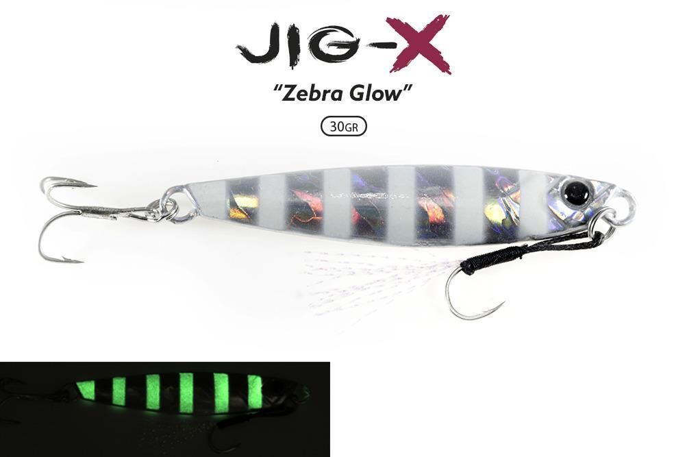 Fujin Jig-X 30gr Shore Jigging - Jig Yem ZEBRA GLOW