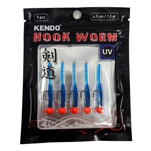 Kendo Hook Worm CY091 Jighead+Lrf Silikonu 1.5gr+4.5cm