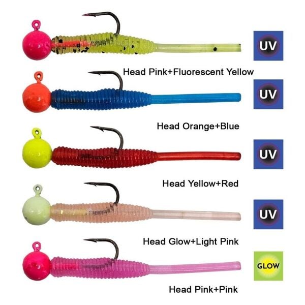 Kendo Hook Worm CY091 Jighead+Lrf Silikonu 1.5gr+4.5cm