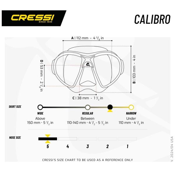 Cressi Calibro Dalış Maskesi Blue Metal
