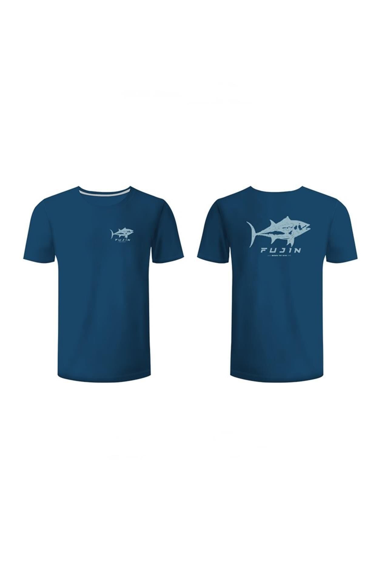 Fujin Tuna T-Shirt Mavi MAVİ - 2XL