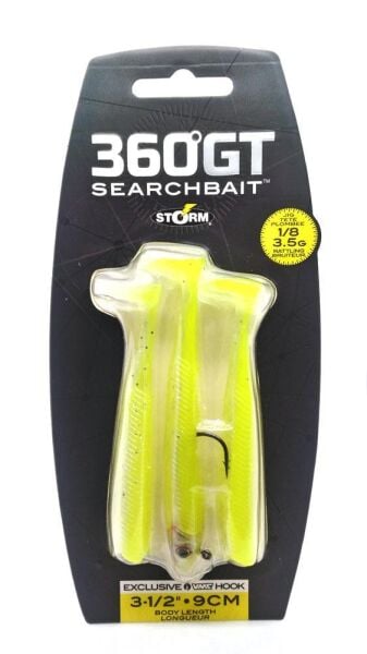 Storm 360GT SearchBait Minnow 9Cm 3,5Gr 3+1 Adet Silikon Yem Chartreuse Ice