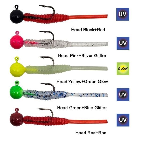 Kendo Hook Worm CY092 Jighead+Lrf Silikonu 2gr+4.5cm