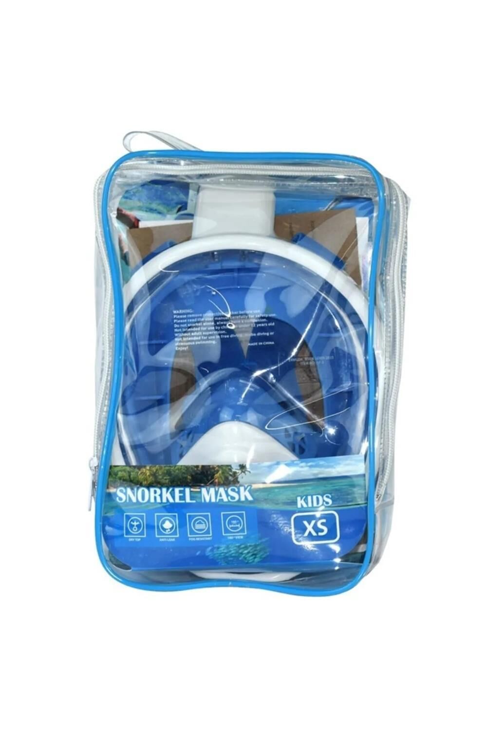 Bermuda Full-Face Kids |XS| Tam Yüz Maske Şnorkel Set [KF-1] MAVİ/BEYAZ