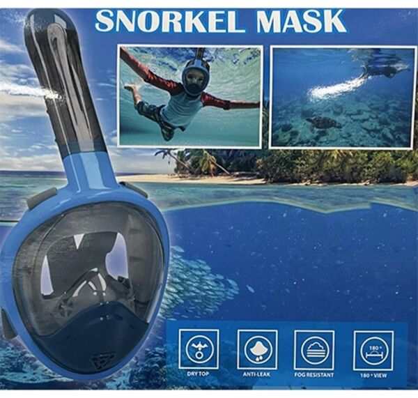 Bermuda Full-Face Kids |XS| Tam Yüz Maske Şnorkel Set [KF-1] Mavi/Gri
