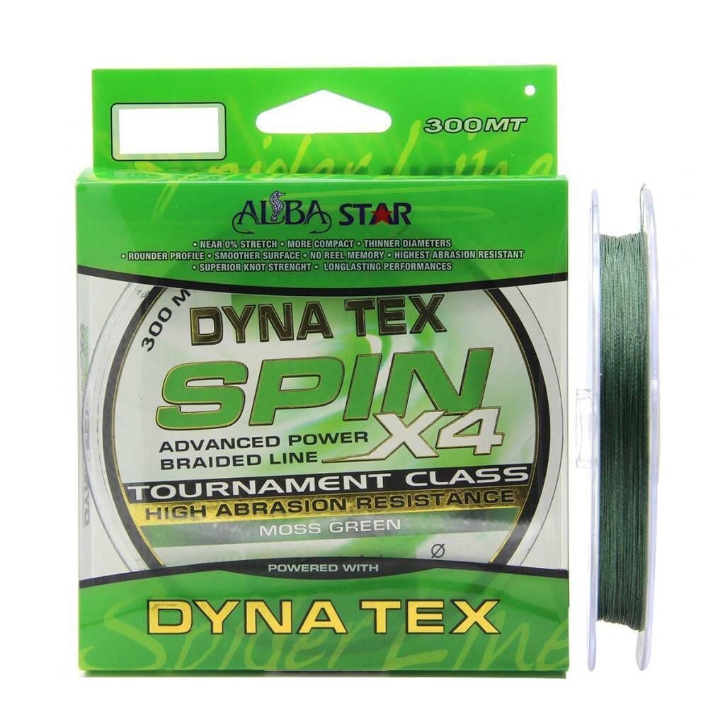 AlbaStar Dyna Tex Fiber Spin X4 Tournament Moss Green Olta Misinası 300Mt Moss Green - 0,20 mm