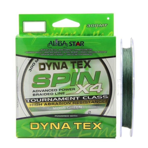 AlbaStar Dyna Tex Fiber Spin X4 Tournament Moss Green Olta Misinası 300Mt Moss Green - 0,30 mm
