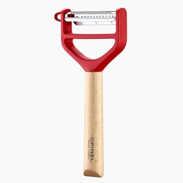 Opinel T-Duo Ahşap Saplı Meyve-Sebze Soyacağı KIRMIZI
