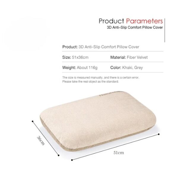 Naturehike 3D Anti-Slip Comfort Kaymaz Yastık Kılıfı Grey