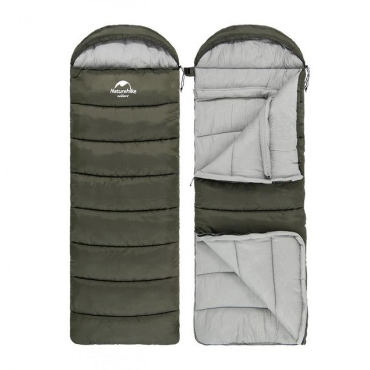 Naturehike U150 Zarf Tarzı Kapüşonlu Uyku Tulumu -6°C HAKİ - Left