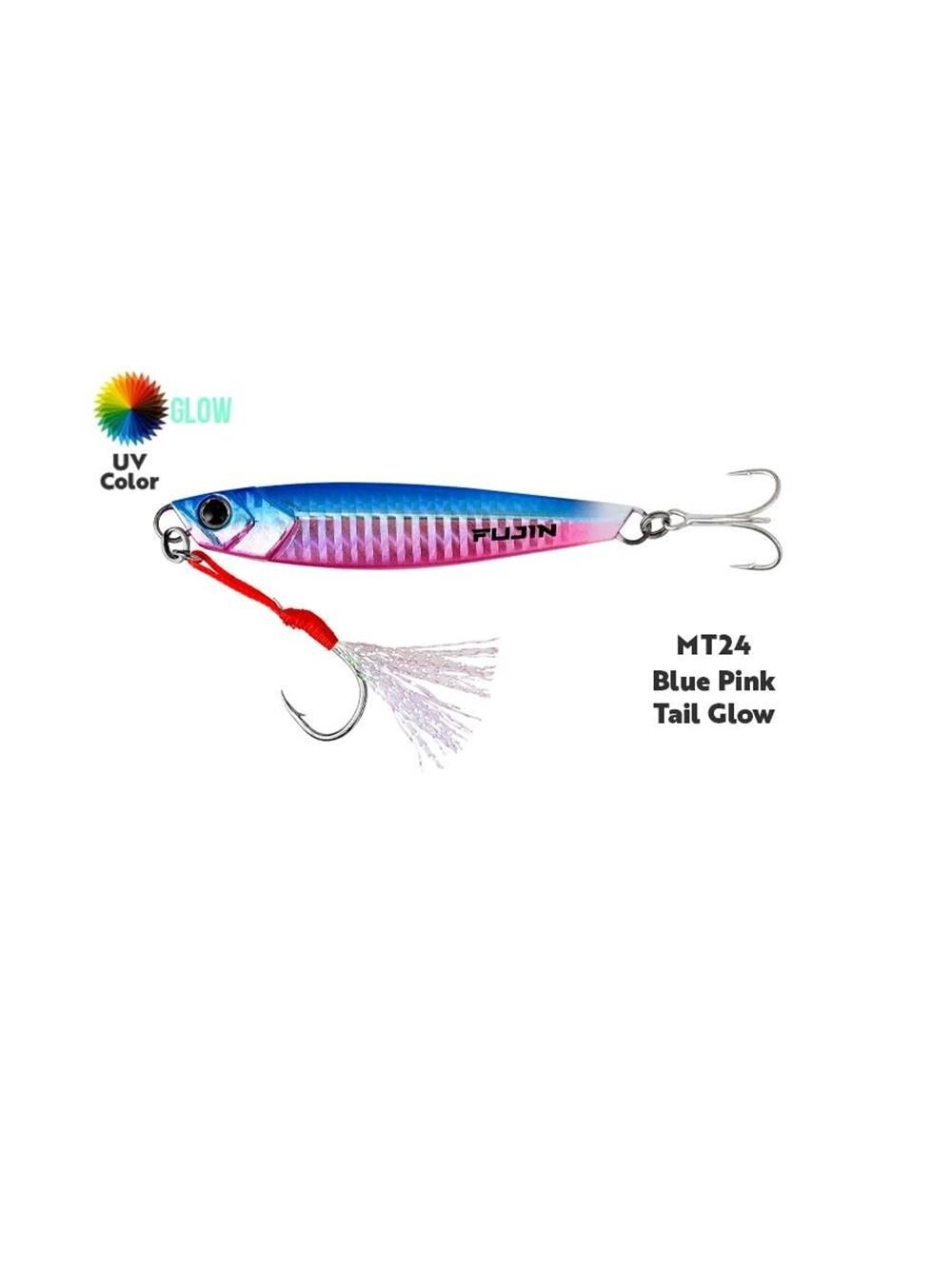Fujin Jig-X Jigging Jig Yem Blue Pink Tail Glow - 40 Gr