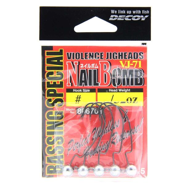 Decoy VJ-71 Nail Bomb Jig Head NO:1 - 2,5 GR - 2,5 GR