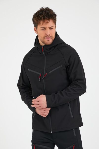 North Trace Abrigo Erkek Softshell Mont SİYAH - 2XL